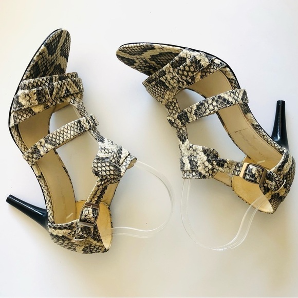 Via Spiga Hilda Snake Embossed T-Strap Sandal - Picture 6 of 14